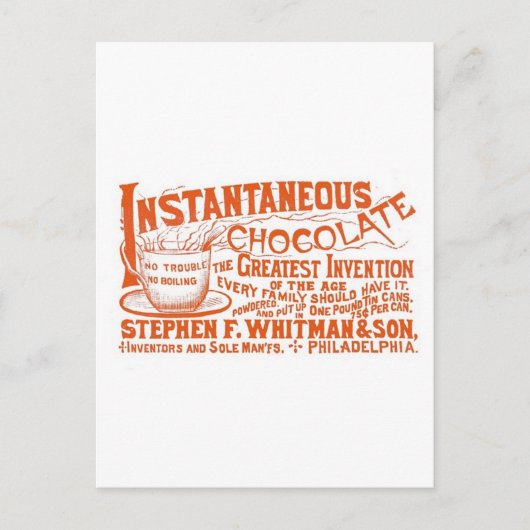 瞬時チョコレート！ ポストカード (正面)