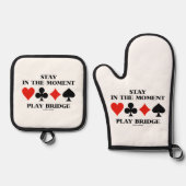 瞬間に留ま遊る4枚のカードスーツ 鍋つかみ&鍋敷きセット (正面)