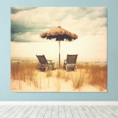 瞬間の休息を抑えたレトロ沿岸現実主義 キャンバスプリント (インサイチュ (ウッドフロア))