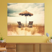 瞬間の休息を抑えたレトロ沿岸現実主義 キャンバスプリント (インサイチュ (リビング))