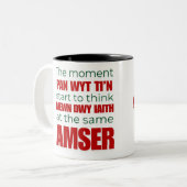 瞬間はパンwytを開始 – ウェールズのサイマレーグ2- ツートーンマグカップ (正面左)