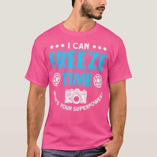 瞬間を凍結する写真愛好家 Tシャツ (正面)