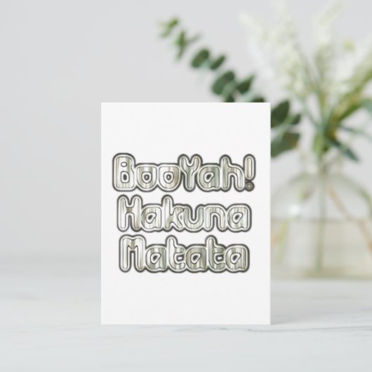 瞬間を受け入れる:ハクナマタアッシュグレー文字 ポストカード (スタンド正面)