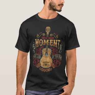 瞬間を掴め ギター グラフィックデザイン Tシャツ