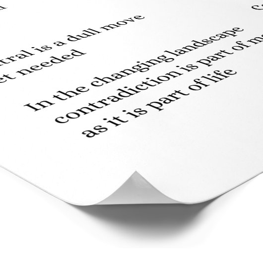 矛盾の生活勇気付けられる詩のポスター ポスター (角)