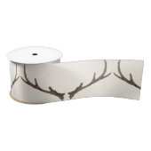 矢および枝角の素朴でシックなクリーム及び青 サテンリボン (リール)