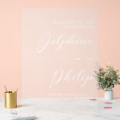 矢お洒落印と白のスクリプ結婚トの歓迎 アクリルサイン (ウェディング)