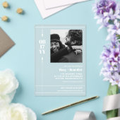 矢お洒落印はっきりした付き写真インフォーマル結婚ズ アクリル招待状 (インサイチュ (ウェディング))