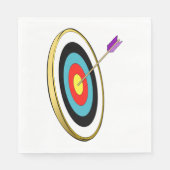矢が中心に当たるブルズアイ・アーチェリー・ターゲット スタンダードランチョンナプキン (正面)