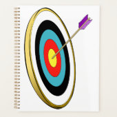 矢が中心に当たるブルズアイ・アーチェリー・ターゲット プランナー手帳 (正面)