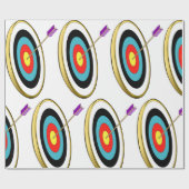 矢が中心に当たるブルズアイ・アーチェリー・ターゲット ラッピングペーパー (フラット)