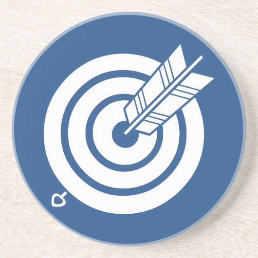 矢が丸い的に当たる コースター (正面)