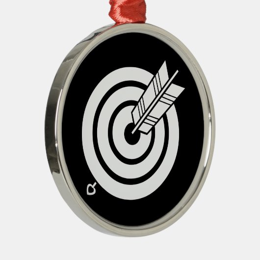 矢が丸い的に当たる メタルオーナメント (右)