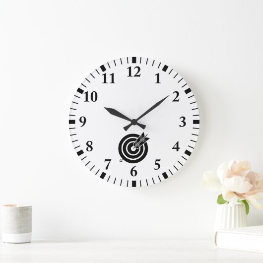 矢が丸い的に当たる ラージ壁時計 (ホーム)