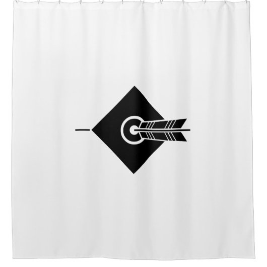 矢が目標シャワーカーテンを打つ シャワーカーテン (正面)