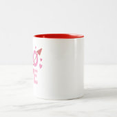 矢が貫通したLoveの文字 - バレンタインデー ツートーンマグカップ (中央)