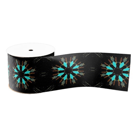 矢じりの羽の会合パターンThunder_Cove グログランリボン (リール)