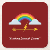 矢と虹 スクエアペーパーコースター (正面)