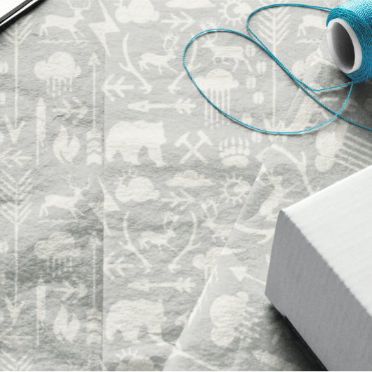 矢のクマと雲のパターン 薄葉紙