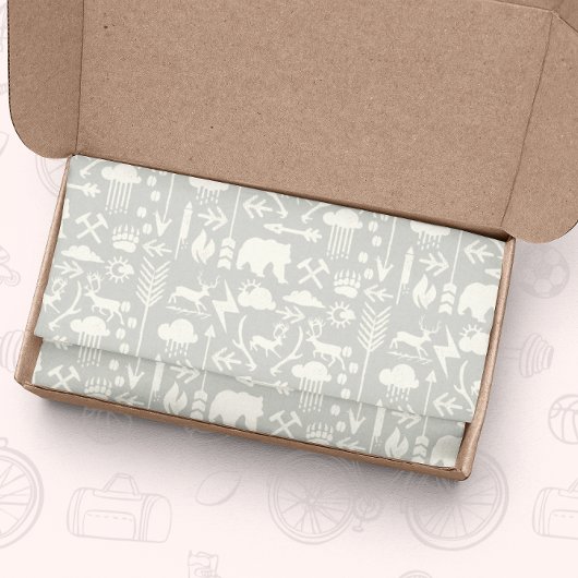 矢のクマと雲のパターン 薄葉紙