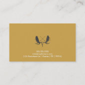 矢のスカルを搭載する金ゴールド及び白いアメリカヘラジカの頭部 名刺 (裏面)