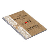 矢のバーラップのレースのイメージのブライダルシャワーの来客名簿| ノートブック (右側)