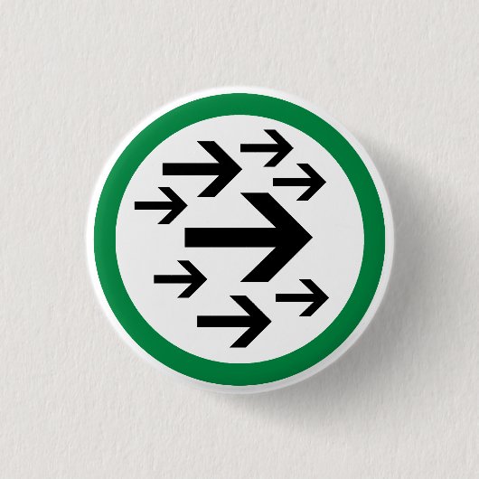 矢の右のボタン 缶バッジ (正面)