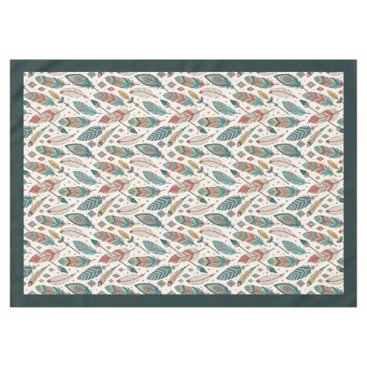 矢の羽を特徴とするボヘミアのテーブルクロス テーブルクロス (正面(横))