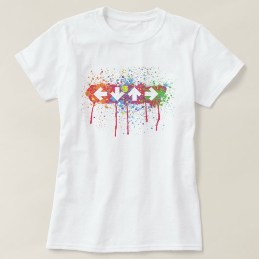 矢の(ばちゃばちゃ)跳ねる Tシャツ (デザイン正面)