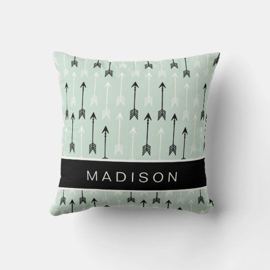 矢はあなたの一流の真新しい白黒を加えます クッション (裏面)