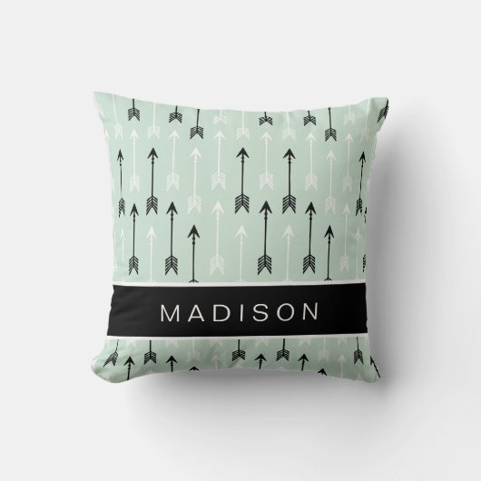 矢はあなたの一流の真新しい白黒を加えます クッション (正面)