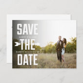 矢はっきりした印の写真モダンタイプ日付の保存 案内ポストカード (正面/裏面)