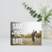 矢はっきりした印の写真モダンタイプ日付の保存 案内ポストカード (スタンド正面)