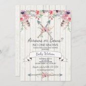 矢や弓は誰も赤ん坊シャワーを知らない 招待状 (正面/裏面)