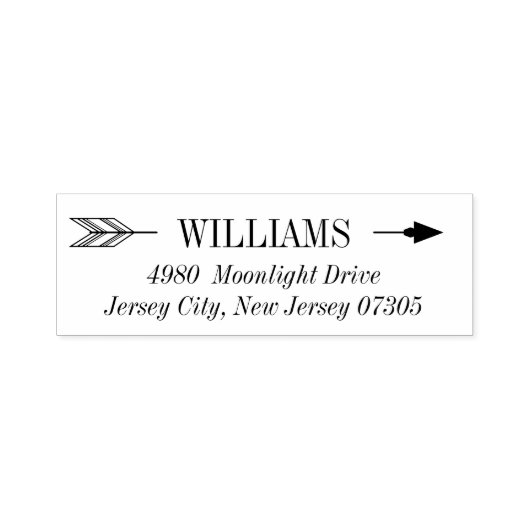 矢エレガント印の姓と住所 セルフインキングスタンプ (デザイン)