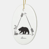 矢カスタムの先住民クマのクリスマスデコレーション セラミックオーナメント (左)