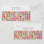 矢カラフルアステカ印パターン美容師カード 予約カード (正面/裏面)