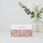 矢カラフルアステカ印パターン美容師カード 予約カード (スタンド正面)