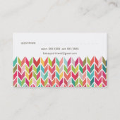 矢カラフルアステカ印パターン美容師カード 予約カード (裏面)