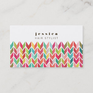 矢カラフルアステカ印パターン美容師カード 予約カード