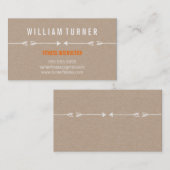 矢クールモダンシンプル矢スケッチトレンディーエコクラフト 名刺 (正面/裏面)