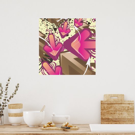 矢グランジ印 ポスター (キッチン)