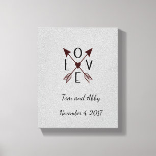 矢パーソナライズされたの愛結婚 キャンバスプリント