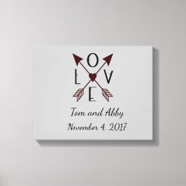 矢パーソナライズされたの愛結婚 キャンバスプリント