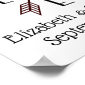 矢パーソナライズされたの日付結婚プリント ポスター (角)