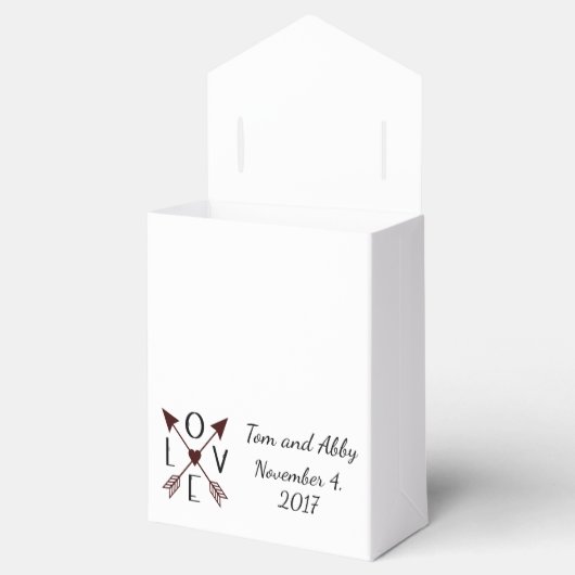 矢パーソナライズされたの結婚式の引き出物 フェイバーボックス (オープン)