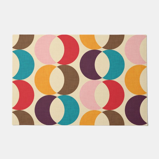 矢モダン印ベージュ ドアマット (正面)