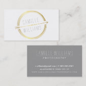 矢モダン印金ゴールド箔素朴な手書き 名刺 (正面/裏面)