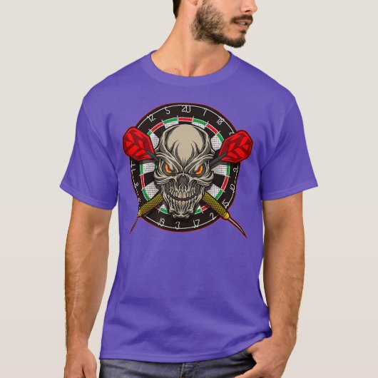 矢付ダーツスカル及びダーツボード Tシャツ (正面)