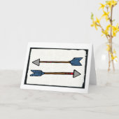 矢印あいさつカード – 空白の内側 カード (黄色い花)